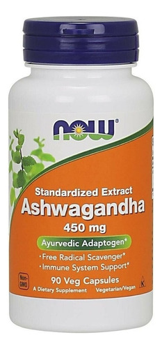 Ashwagandha, Now,90 Caps 450mg