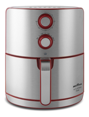 Fritadeira Air Fry Bfr46vi 4,6 Litros 1500w Britânia 220v Cor Vermelho com acabamento Inox