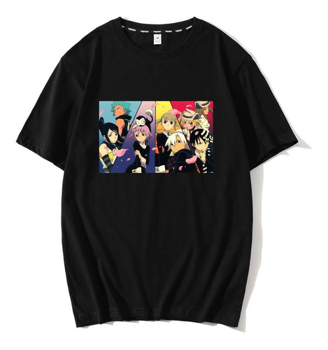 Anime Soul Eater Playera Estampada Negra Para Hombre Camise