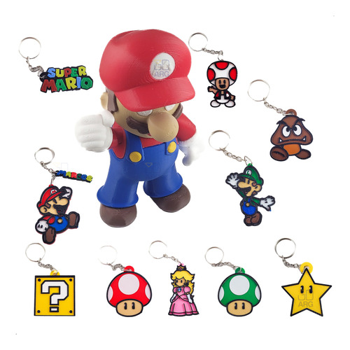 Super Mario + 30 Llaveros Personalizado Souvenirs Cumpleaños