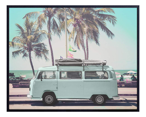 Summer Beach House Wall Art Decor - Surf Volkswagen Kombi Ca