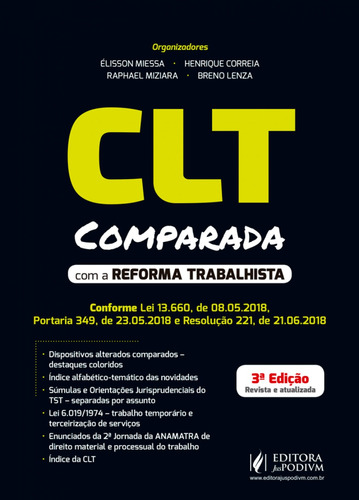 Clt Comparada, Com A Reforma Trabalhista - Henrique Correia