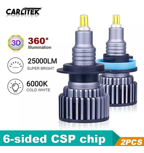 Par Ampolleta Turbo Led Minih7 360grado 72 Chip Csp 25.000lm