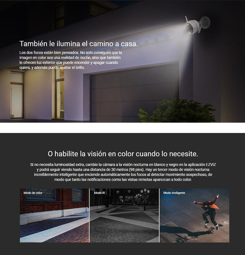 Imagen 4 de 5 de Camara Ip Ezviz 4mp 2.8mm Audio Ip67 Colorvu C3w Pro
