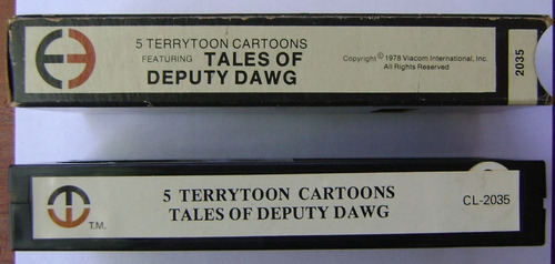 5 Terrytoon Cartoons Betamax Beta Tape Tales Of Deputy Dawg (Usado)