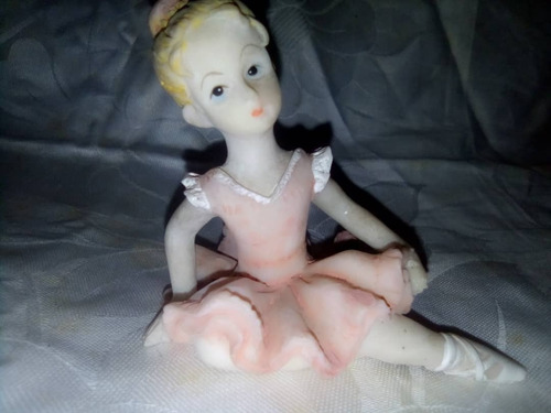 Figura De Porcelana Bailarina Sentada Antigua En Perfecto Es