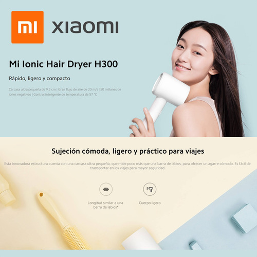 Xiaomi Mi Ionic Hair Dryer H300, Secador De Cabello Compacto