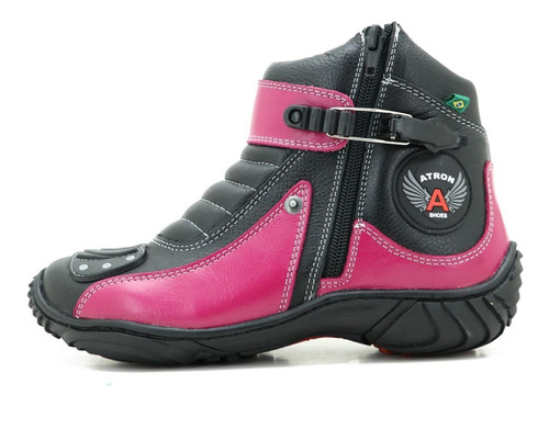 Bota Feminina Motociclista Moto Coturno Motoqueiro Couro