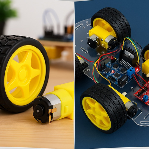 (20) Roda + Pneu + Motor Dc 3 A 6v Reducao Robotica Arduino