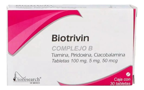 Biotrivin Tiamina 100 Mg Con 30 Tabletas