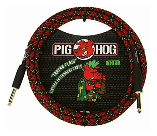 Pig Hog Pch10pl 1/4  To 1/4  Tartan Plaid Guitar Instrument