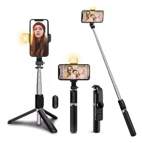 Tripie Palo Selfies Stick Bluetooth Control Remoto Luz Led