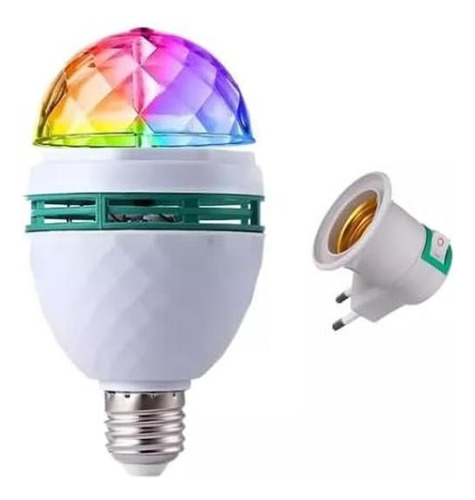 Lâmpada Led Colorida Giratório Com Adaptador De Tomada