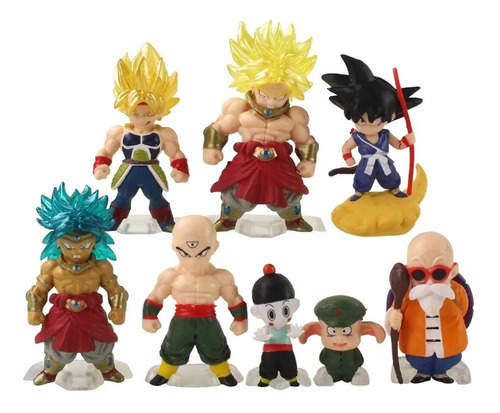 Set 8 Figuras Dragon Ball 7 Cm Goku Maestro Roshi 