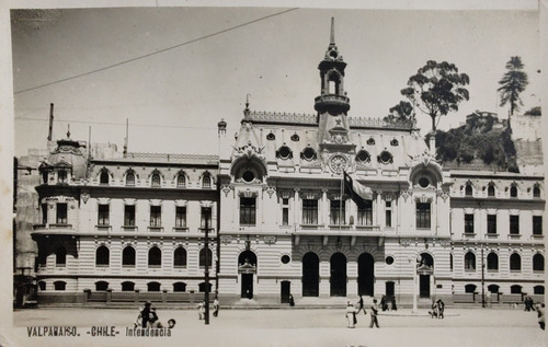 Antigua Foto Postal Valparaíso Chile Intendencia 1959 (ff20