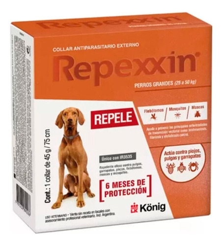 Collar Antiparasitario Repexxin Perros 25 A 50kg - 75cm