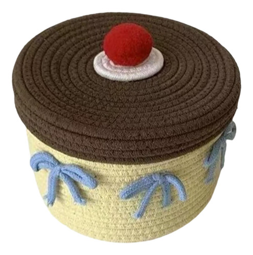 Cesta De Almacenamiento De Cuerda De Algodón Cubierta,
