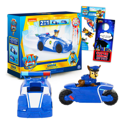 Nick Shop Paw Patrol Chase Mini Movie Vehicle Set ~ Paquete.