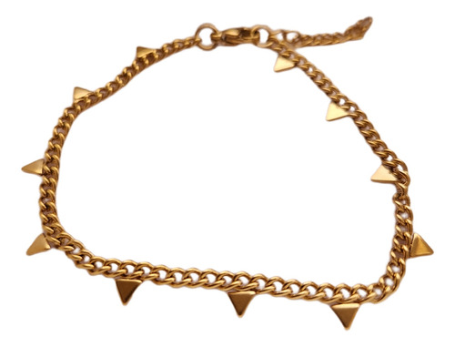 Pulsera Tobillera Con Dijes Acero Dorado Con Caja