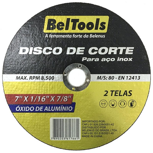 Disco Corte Para Aço Inox 9x5/64x7/8 Beltools
