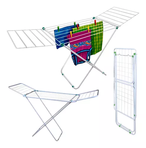 Varal De Chão Reforçado Com Abas Dobrável Retrátil Slim Mor
