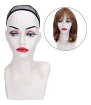 Comprar Peluca Cabeza Maniqui Femenina 15.5  Sombrero Lente Sol Joya