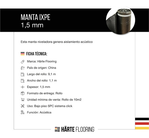 Imagen 2 de 8 de Manta Aislante Ixpe 1.5mm Piso Vinilico Click