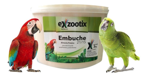 Alimento Pasta Embuche Aves Loros Exzootix 21/15 3 Kilos