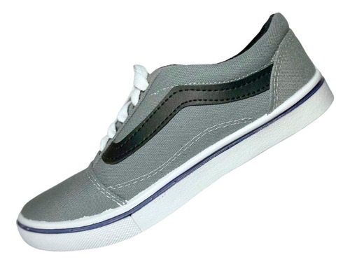 Zapatillas Clasicas Urbanas De Hombre Gris Negro Lona Skater