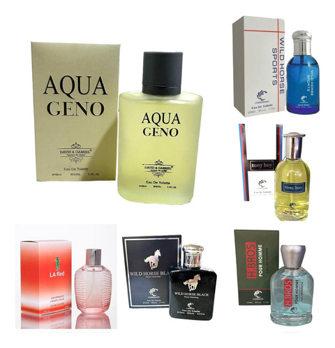 Pack 6 Perfumes Alternativos Para Hombre 100 Ml Luckylily