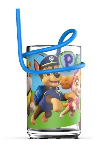 Vaso Junior Paw Patrol Sorbete Bombilla Serpentina Original