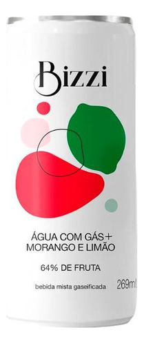 Água Gaseificada Morango E Limão 269ml - Bizzi - Nacional
