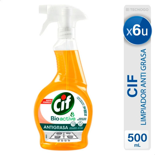 Limpiador Cif Antigrasa Bio Active Cocina Gatillo X6