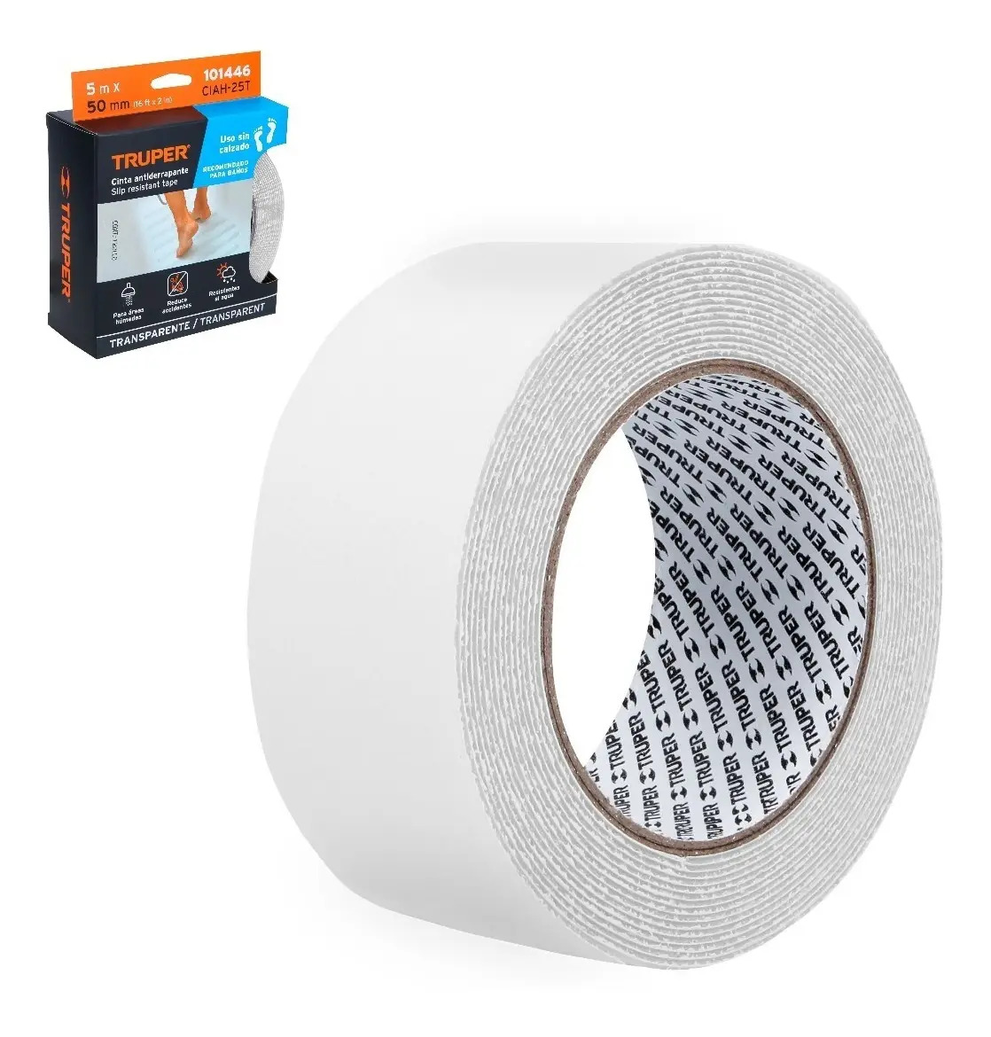 Cinta Antiderrapante Transparente Para Regadera Rollo De 5m