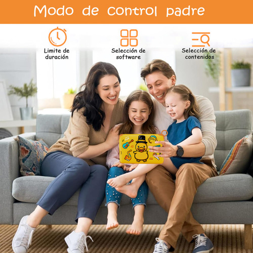 Tableta Kids One Economica E-24 64gb 4gb Ram 7'' Niños Color Dorado
