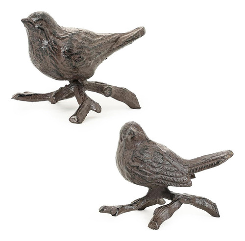 Estatuas De Pájaros Pequeños De Hierro Fundido Sungmor, De 2