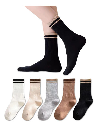 5 Pares De Calcetines Moda Calcetas Deportivas Para Mujer