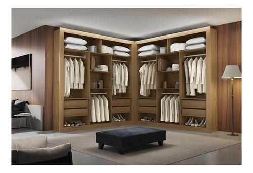 Closet Berlin Premium de 8 cajones, color Rufato, color Imbuia, convencional