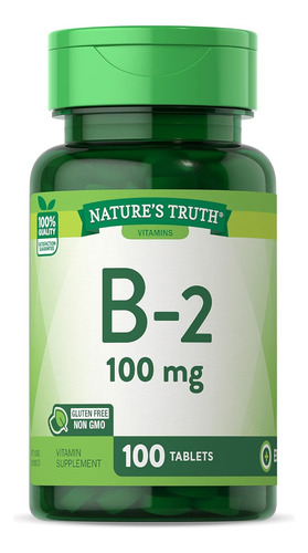 Nature's Truth Vitamina B2 Riboflavina 100und Salud Celular