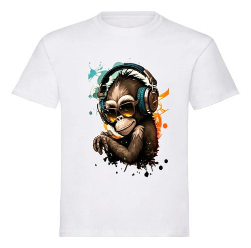 Camiseta Mono Audifonos Camiseta De Moda Unisex Mono