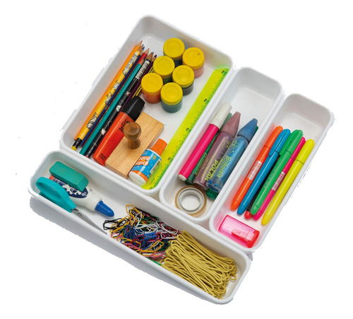 Kit 4 Organizador Gavetas Divisor Porta Talheres Cozinha