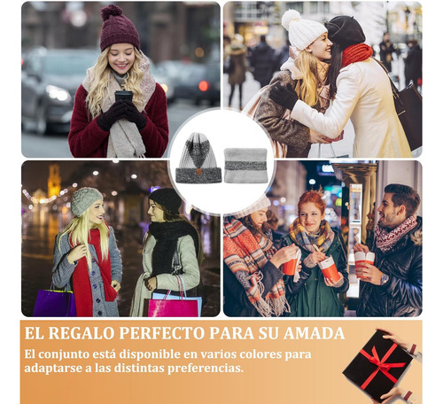 A Gorro De Punto De Invierno Cálido Conjuntode Gorro Y