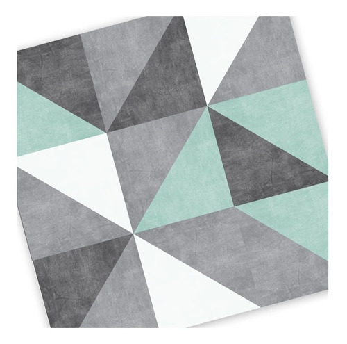 Imagen 2 de 6 de Lamina Autoadhesiva Pvc Cocina Simil Azulejos Triangulares