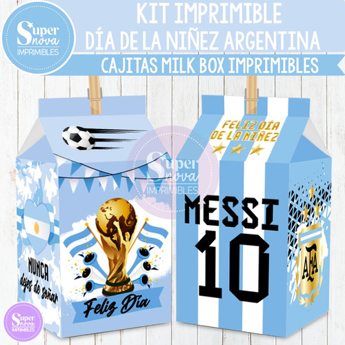 Kit Imprimible Día Del Niño Argentina Cajitas Milk Box Niñez