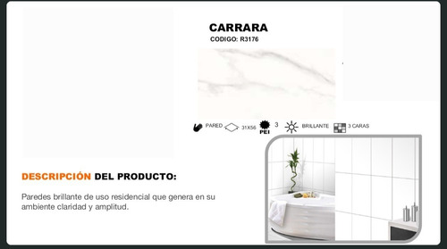 Vit Ceramica Colombiana Carrara 31x55 