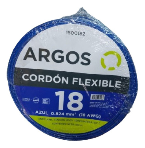  Cable Automotriz Flexible Cal.18 100mts Dif.colores Argos