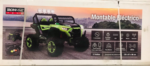 Montable Eléctrico Buggy Control Remoto Polaris 12 V En Caja Verde Lima