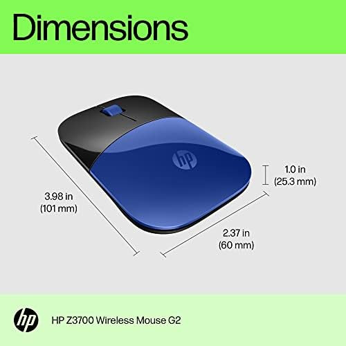 Ratón Inalámbrico Hp Z3700 G2 - Azul Libélula, Diseño Elegan