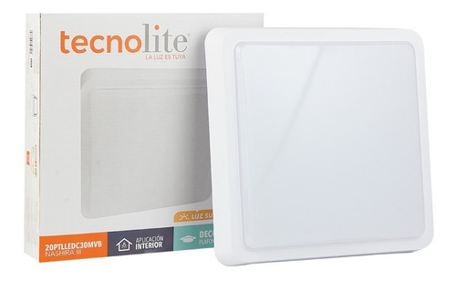 Lampara Sobreponer Techo Blanco 20w Luz Suave Cálida 20ptlle Tecnolite 20PTLLEDC30MVB