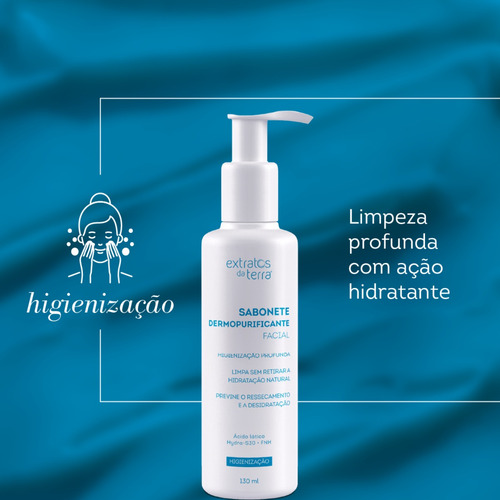 Sabonete Limpeza Facial 130ml Refrescante Extrato Da Terra